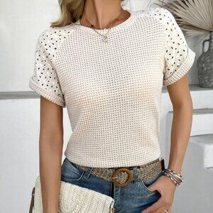 Women's round neck short sleeve T-shirt
